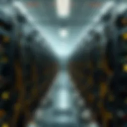 Aerial view of a mining rig farm showcasing rows of powerful hardware.