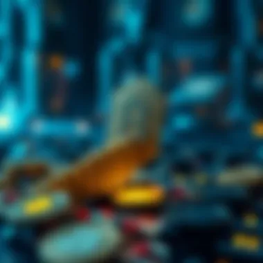 A visual representation of blockchain technology supporting digital currencies.