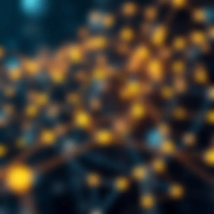 Illustration of digital currency blockchain network