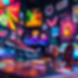 A vibrant digital canvas showcasing unique NFT art pieces