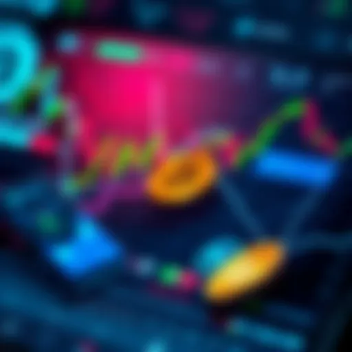 Cryptocurrency trading interface showcasing various features