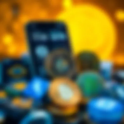 A visual representation of various cryptocurrency apps