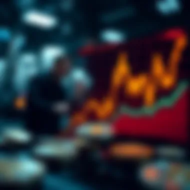 Graph showing cryptocurrency market fluctuations