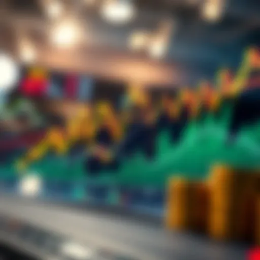 Graph showcasing stock market trends