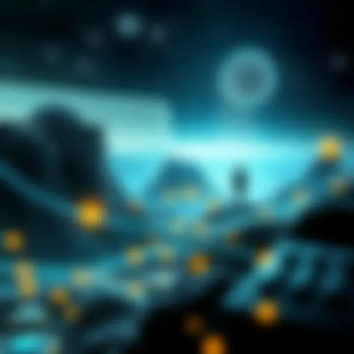 Conceptual art depicting the future landscape of digital currencies