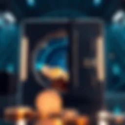 A secure digital vault representing cryptocurrency storage