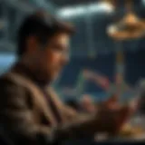 Market Analysis in Cryptocurrency A professional analyzing cryptocurrency market trends