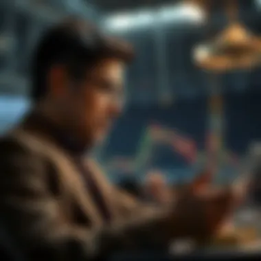 Market Analysis in Cryptocurrency A professional analyzing cryptocurrency market trends