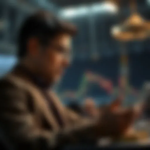 Market Analysis in Cryptocurrency A professional analyzing cryptocurrency market trends