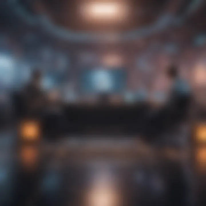 A futuristic representation of players participating in a blockchain-based economy