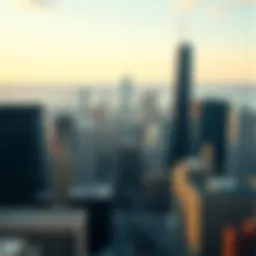 Chicago skyline with financial district