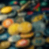 A visual representation of various cryptocurrencies and their symbols