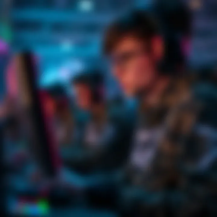 Gamers interacting with digital assets