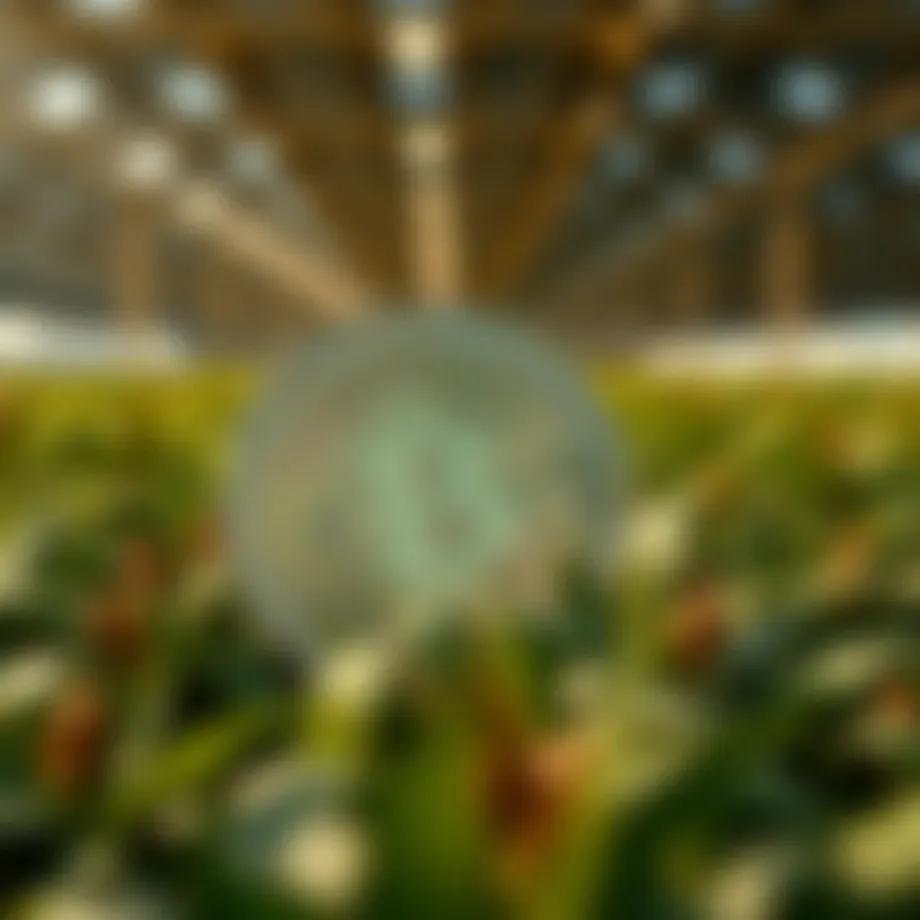 Visual representation of high yield farming in cryptocurrency