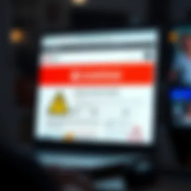 Recognizing Suspicious Websites Illustration of a suspicious website with warning signs