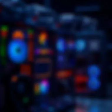 Advanced Crypto Mining Rigs An intricate setup of crypto mining rigs with glowing graphics cards