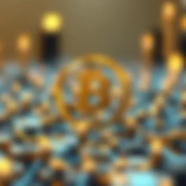 Blockchain Technology Illustration A conceptual illustration of blockchain technology as the backbone of cryptocurrency.