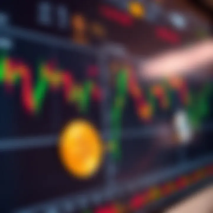 Stock Market Analysis Chart for Cryptocurrencies Close-up of a stock market analysis chart with cryptocurrencies
