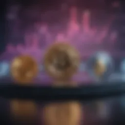 Diverse cryptocurrencies displayed on a digital screen