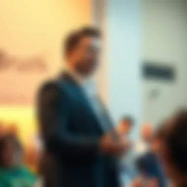 Advocating for Education Elon Musk speaking at a charity event advocating for education