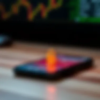 Secure trading app on a smartphone with security icons