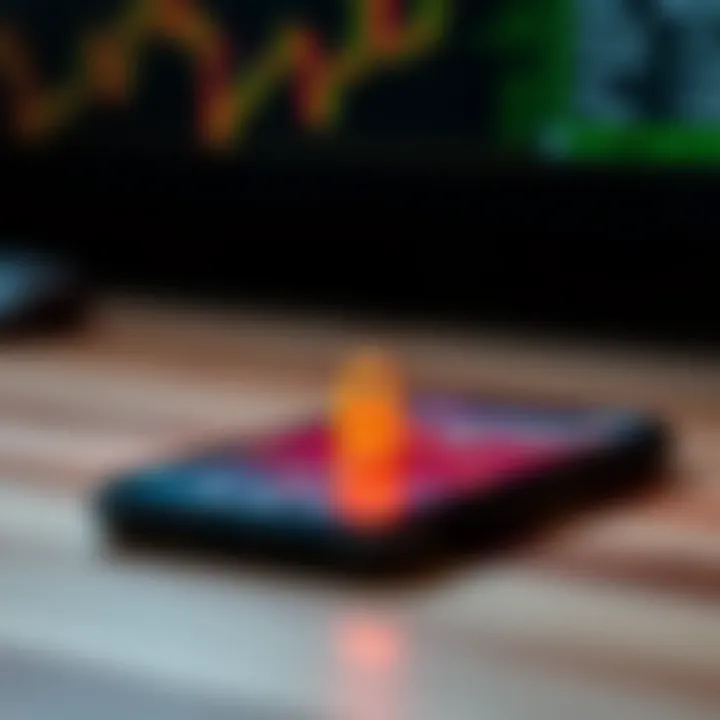 Secure trading app on a smartphone with security icons