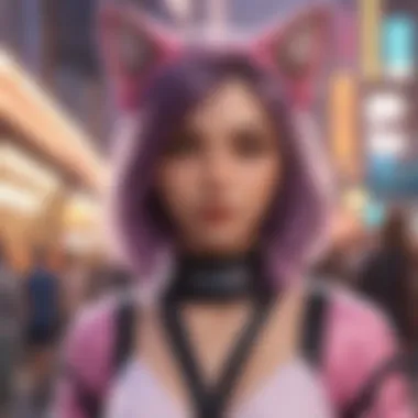 Catgirl Blockchain Community Spirit A vibrant catgirl-themed blockchain community illustration