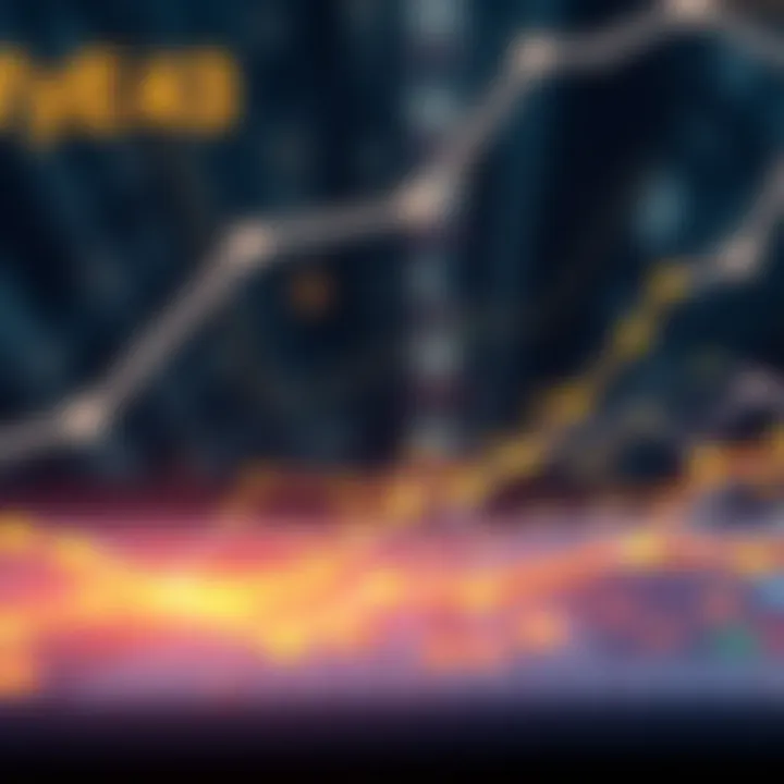 Visual representation of blockchain technology powering financial transactions