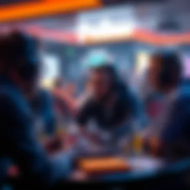 Social Interactions in Polker Community Artistic rendering of social interactions in the Polker gaming community.