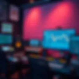 A modern digital workspace showcasing music production software