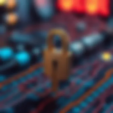 Private Key Security An illustration of a private key safeguarding digital assets