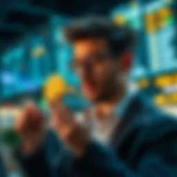 A visionary entrepreneur analyzing cryptocurrency trends