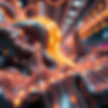 Art and the Digital Economy An abstract representation of the digital economy intertwined with art