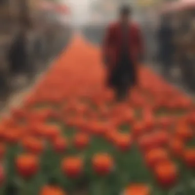 Echoes of Tulip Mania Historical depiction of the Tulip Mania era, showcasing market frenzy.