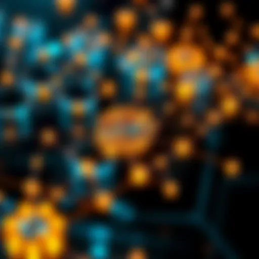 Conceptual representation of blockchain technology with interconnected nodes