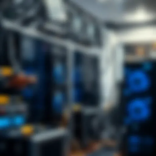 Detailed view of an Ethereum Classic mining rig setup