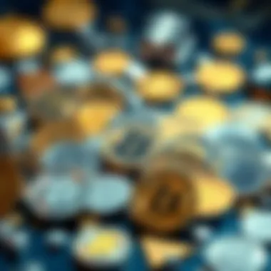 Diverse Cryptocurrency Symbols An illustration of various cryptocurrency symbols